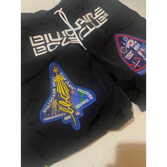 Billionaire Boys Club Nylon Shorts Men's Small Black Astronaut Space Patches - Picture 3 of 5